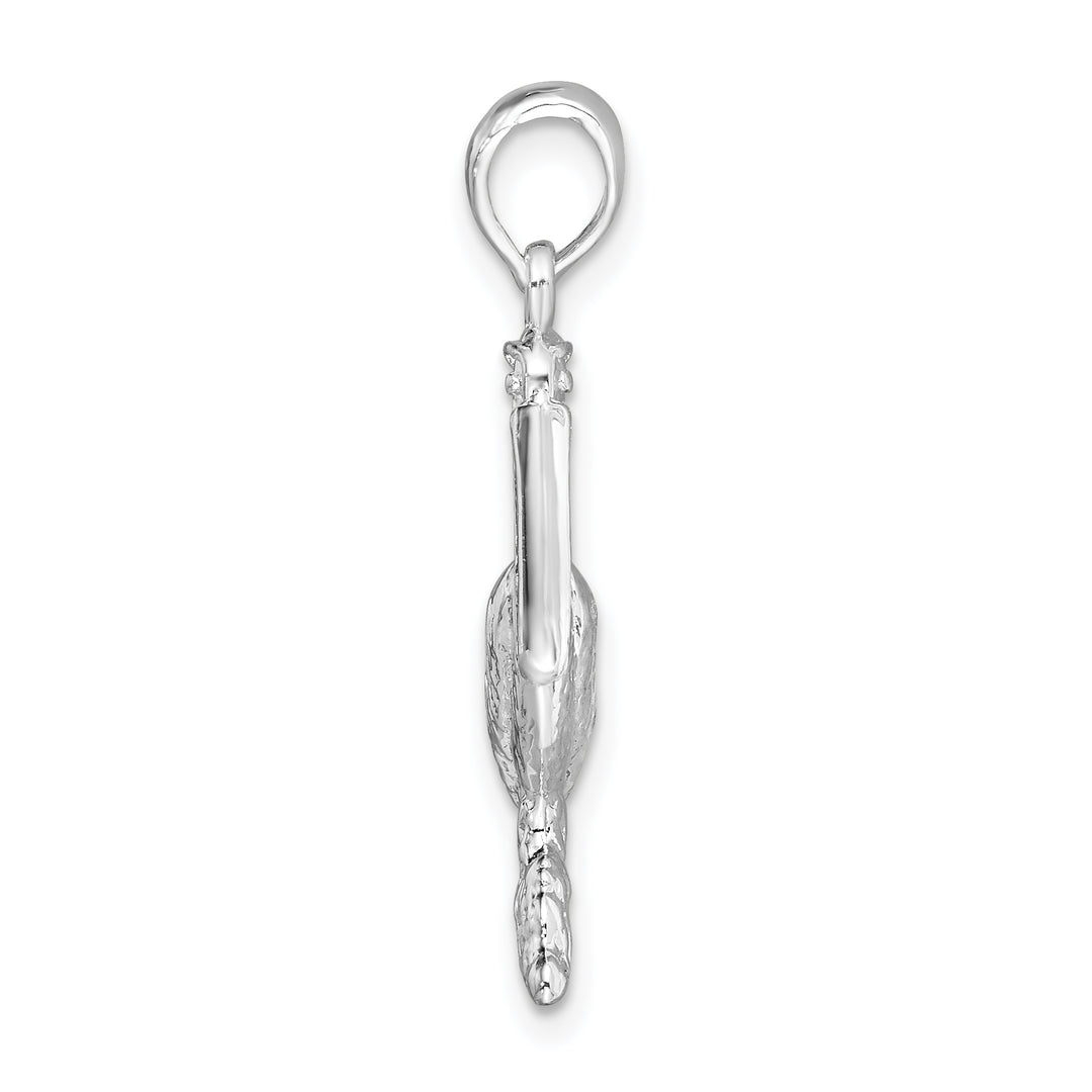 Sterling Silver Large 3D Standing Pelican Pendant