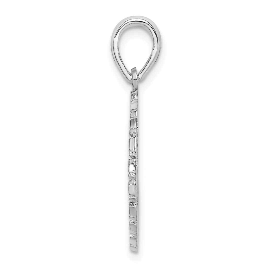 Sterling Silver Jamaica with Palm Tree Cut-Out Disc Pendant