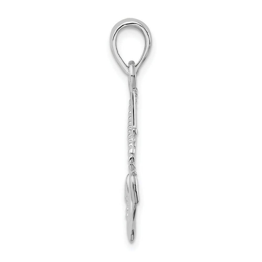 Sterling Silver 3D Anchor and Rope Pendant