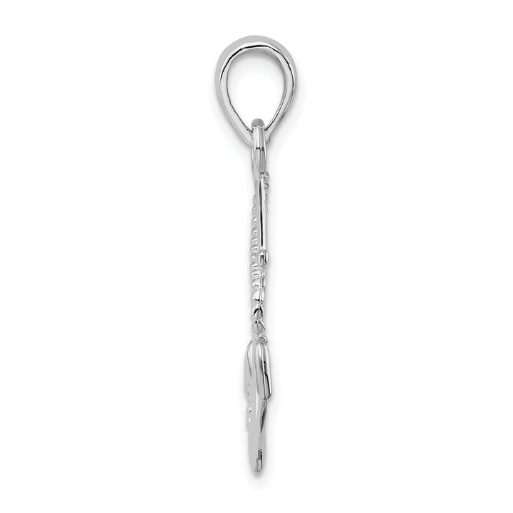 Sterling Silver 3D Anchor and Rope Pendant