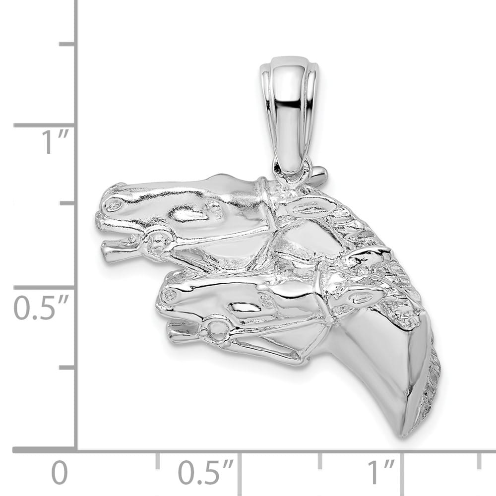 Lovely Rita's Pendants & Charms Sterling Silver Polished Double Horse Head Pendant