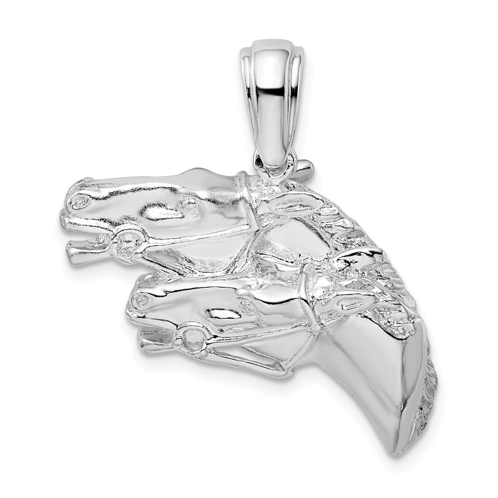 Lovely Rita's Pendants & Charms Sterling Silver Polished Double Horse Head Pendant