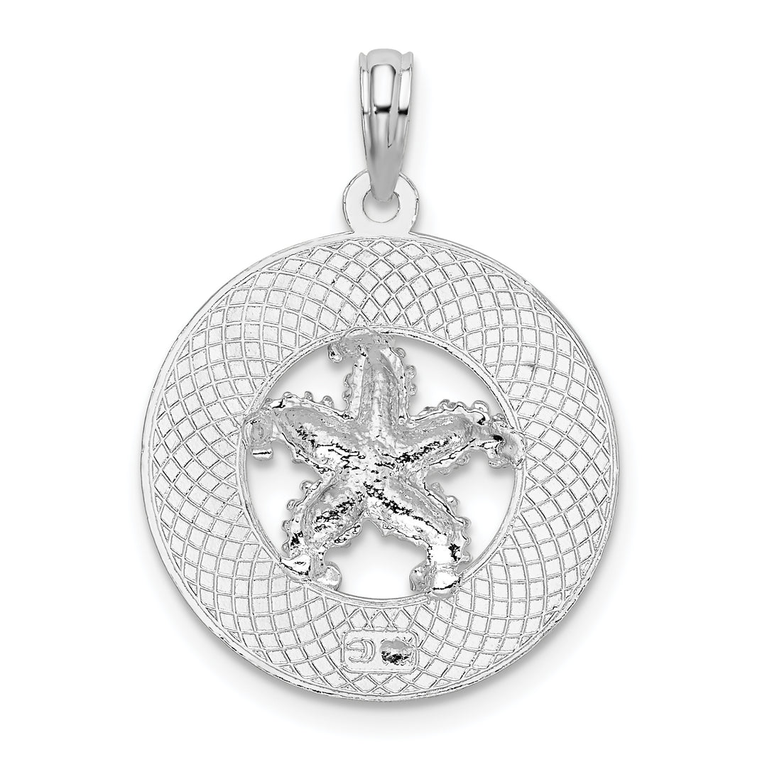 Sterling Silver Fort Myers Beach Florida Circle with Starfish Pendant