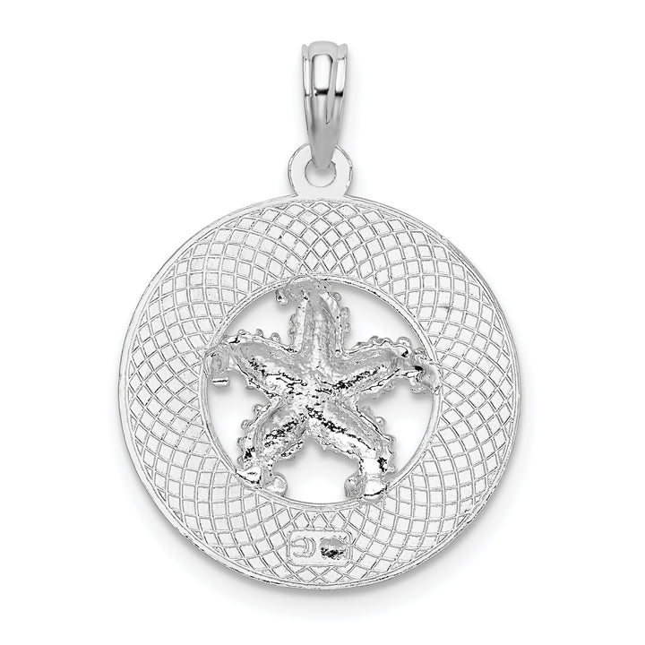 Sterling Silver Fort Myers Beach Florida Circle with Starfish Pendant
