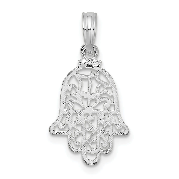Sterling Silver Polished Cut-Out Hamsa Pendant