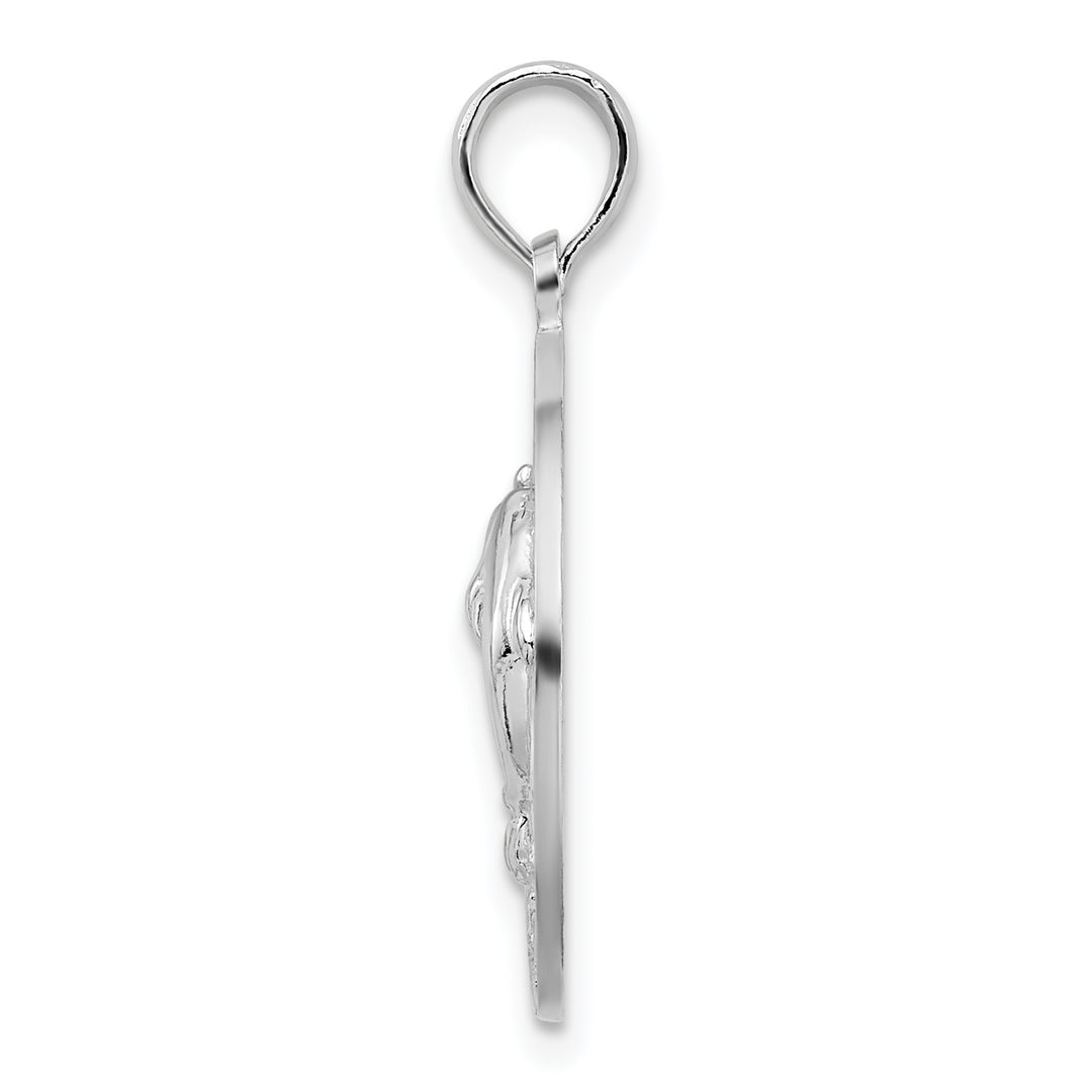 Sterling Silver Sanibel Circle with Dolphins Pendant