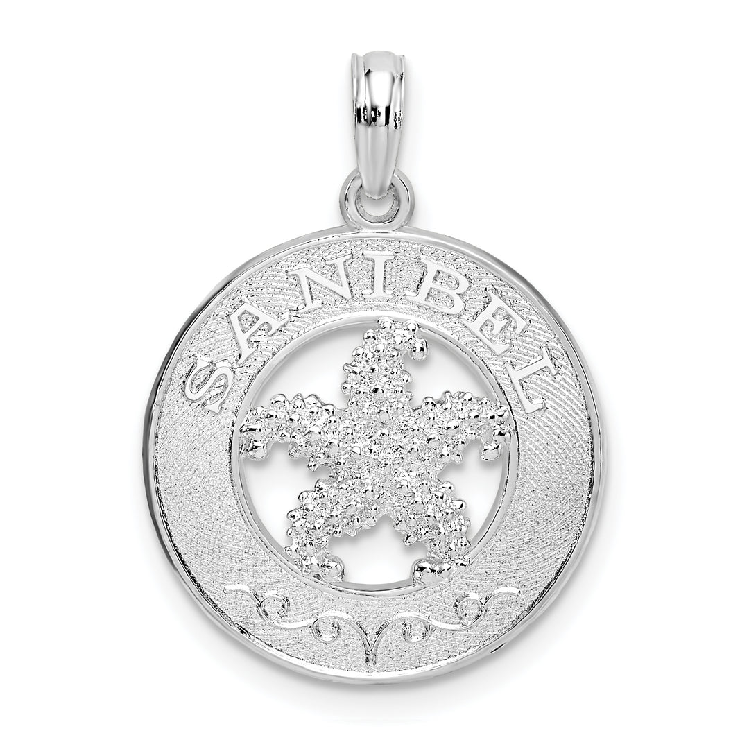 Sterling Silver Sanibel Circle with Starfish Pendant