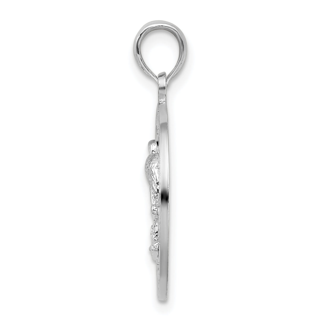 Sterling Silver Sanibel Circle with Flamingo Pendant