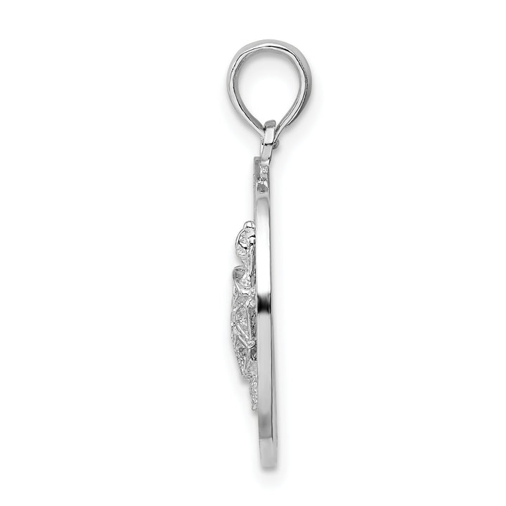 Sterling Silver Turks and Caicos Circle with Turtle Pendant