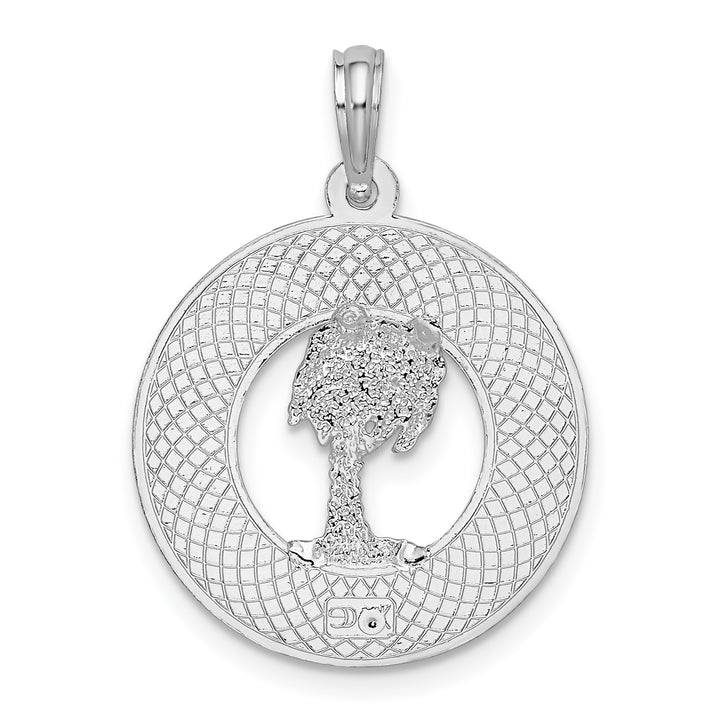 Sterling Silver Charleston Circle with Palm Tree Pendant