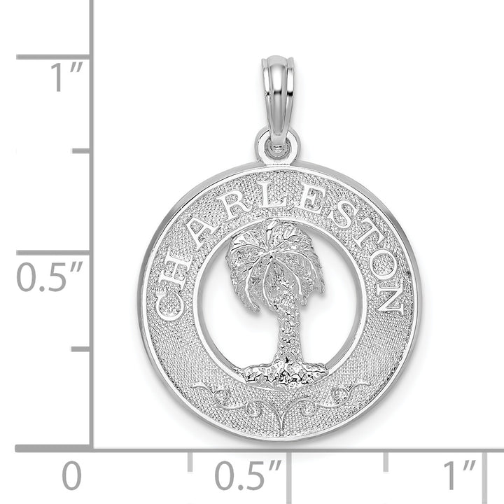 Sterling Silver Charleston Circle with Palm Tree Pendant