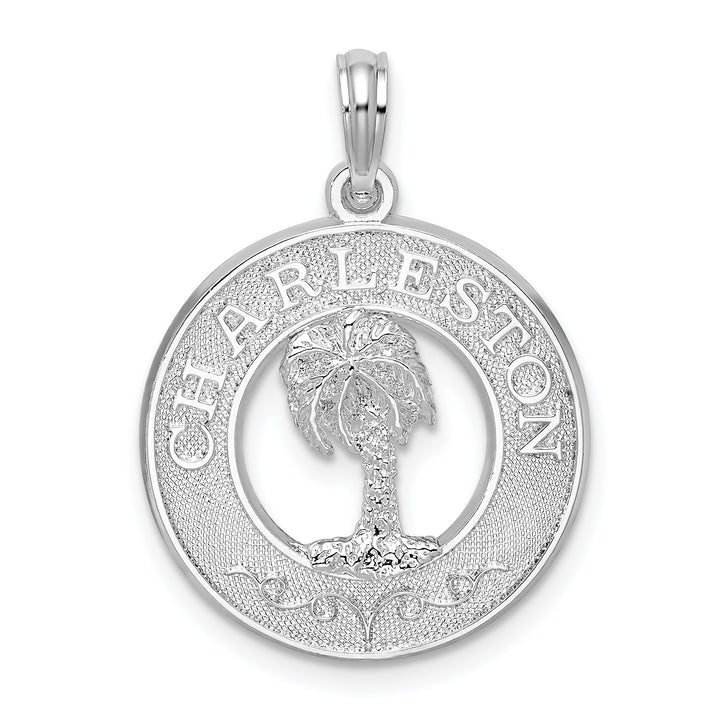 Sterling Silver Charleston Circle with Palm Tree Pendant
