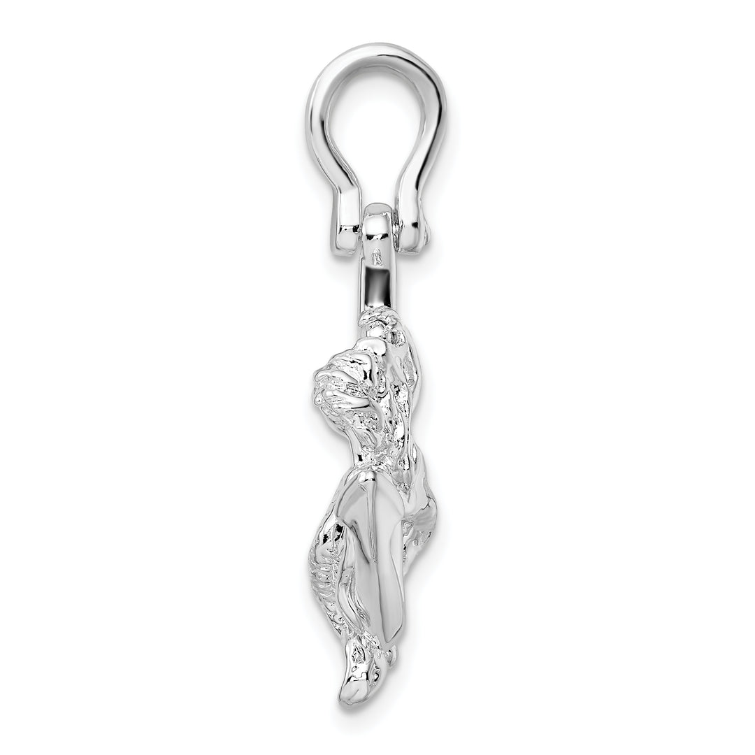 Sterling Silver 3D Anchor with Mermaid Pendant