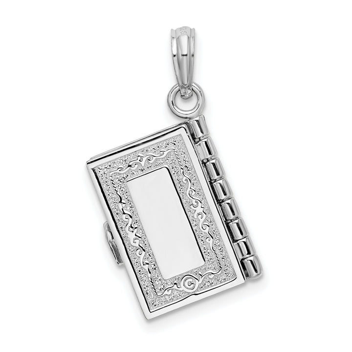 Sterling Silver Moveable 3D Spanish Santa Biblia Pendant