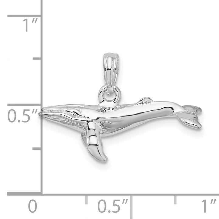 Sterling Silver 3D Humpback Whale Pendant