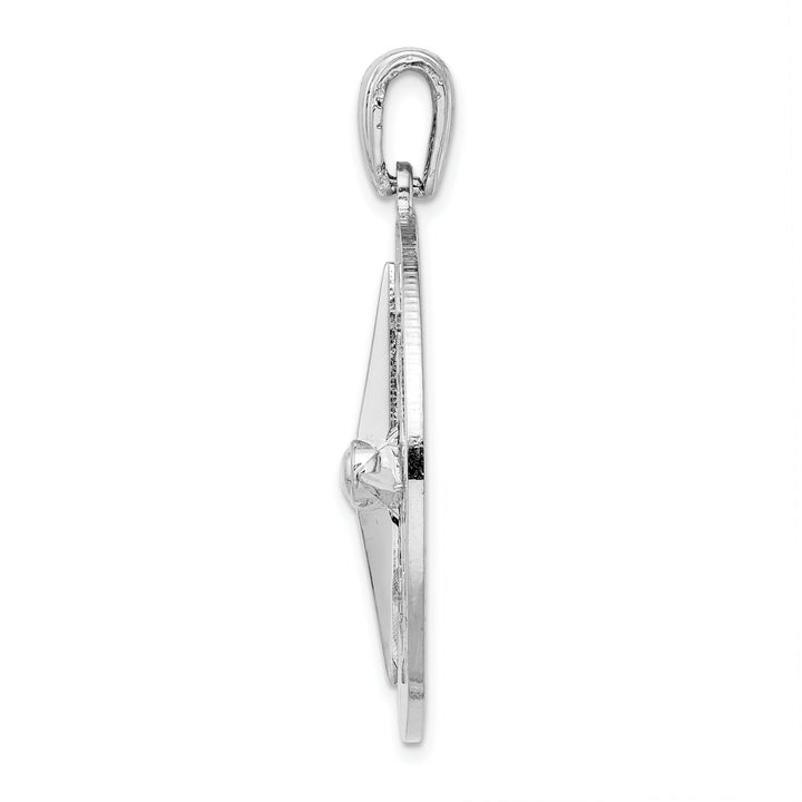 Sterling Silver Large Nautical Compass Pendant