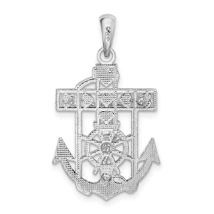 Sterling Silver Polished Mariners Crucifix Pendant