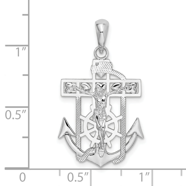 Sterling Silver Polished Mariners Crucifix Pendant