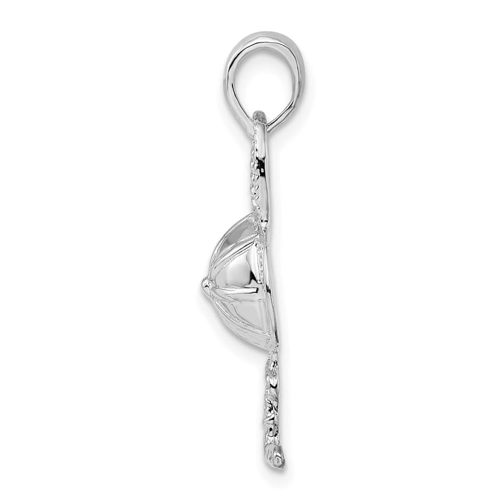 Lovely Rita's Pendants & Charms Sterling Silver Polished Jockey Helmet with Crop Pendant