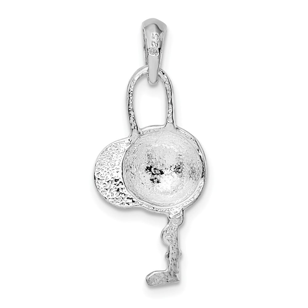 Lovely Rita's Pendants & Charms Sterling Silver Polished Jockey Helmet with Crop Pendant