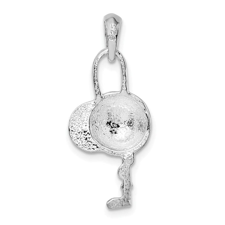 Lovely Rita's Pendants & Charms Sterling Silver Polished Jockey Helmet with Crop Pendant