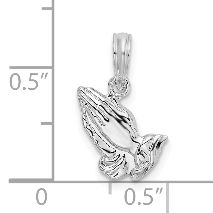 Sterling Silver Polished Praying Hands Pendant
