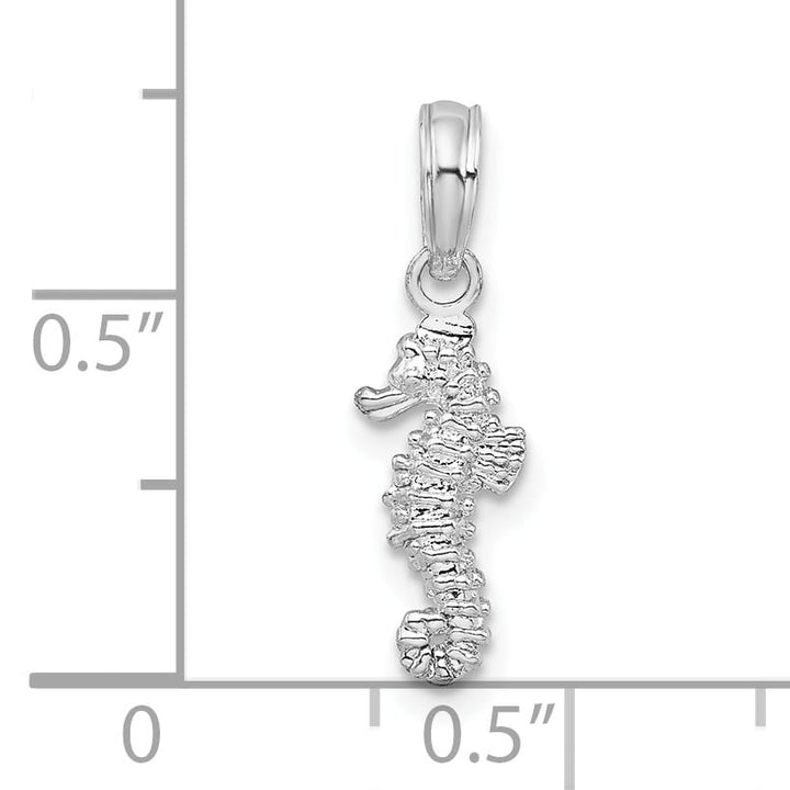 Sterling Silver 3D Mini Seahorse Pendant