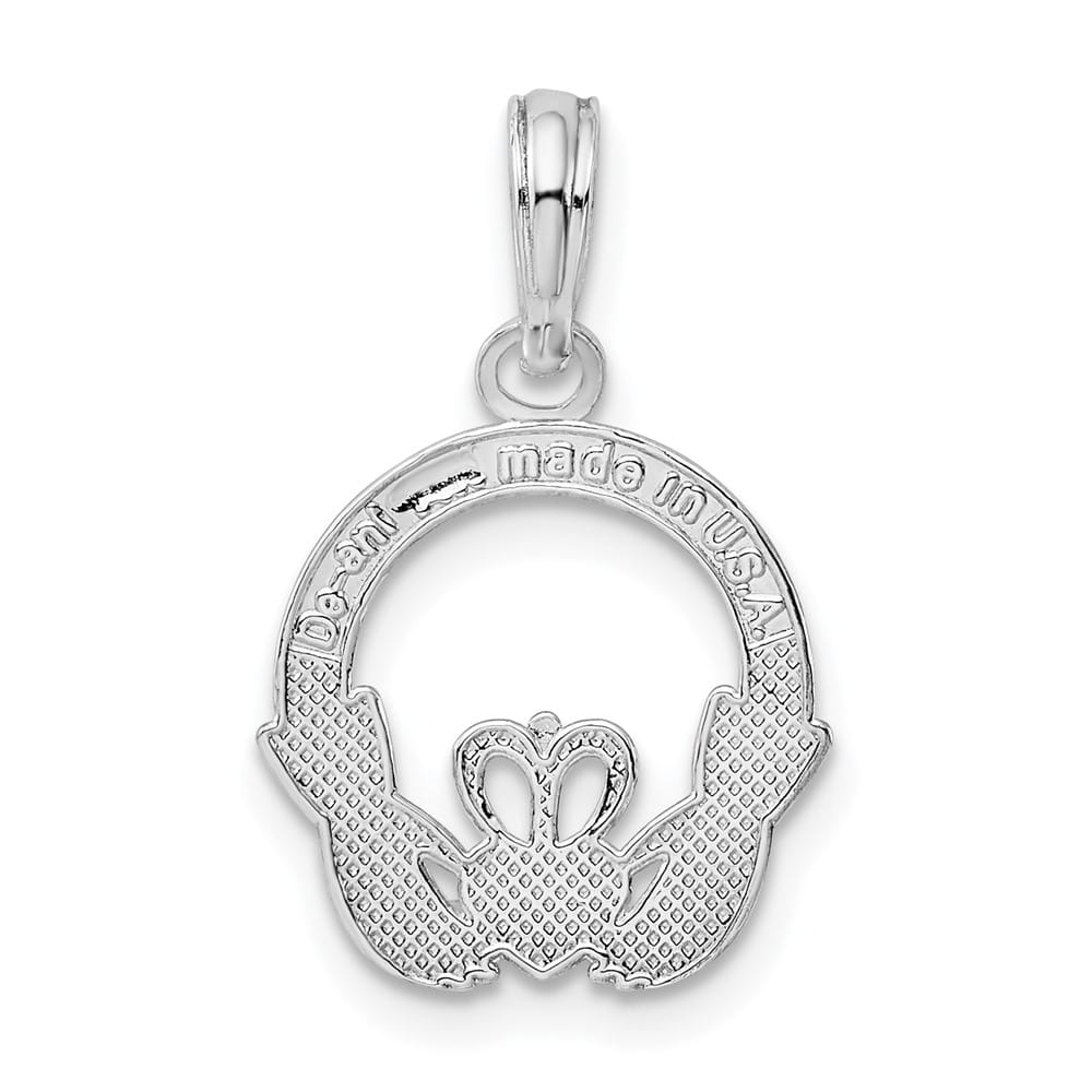 Lovely Rita's Pendants & Charms Sterling Silver Polished Claddagh Circle Pendant