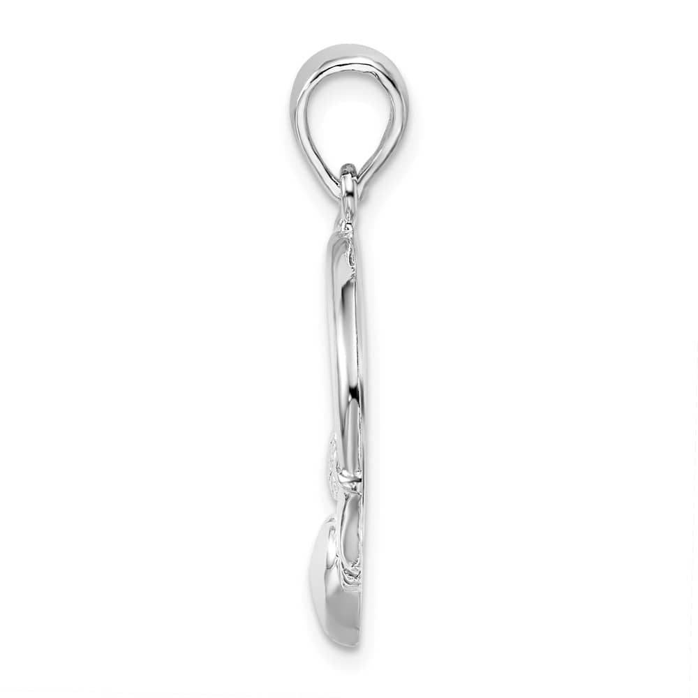 Lovely Rita's Pendants & Charms Sterling Silver Polished Large Claddagh Circle Pendant