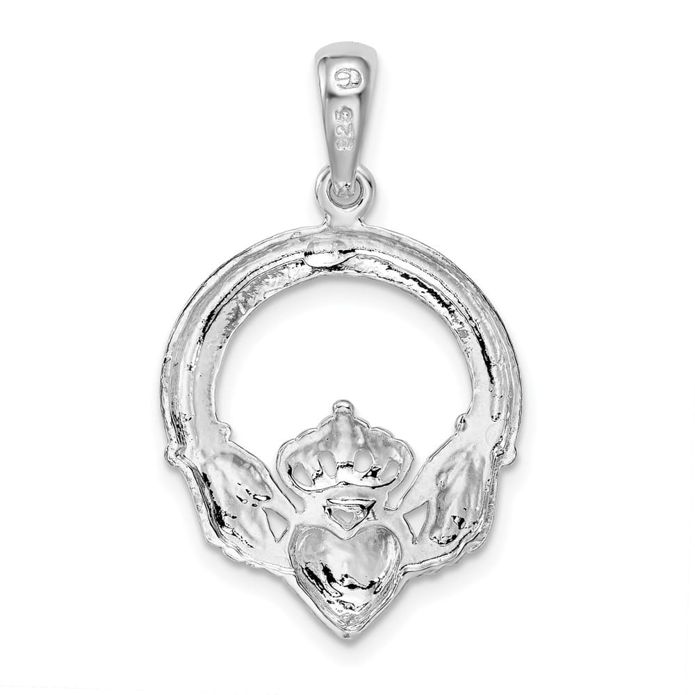 Lovely Rita's Pendants & Charms Sterling Silver Polished Large Claddagh Circle Pendant