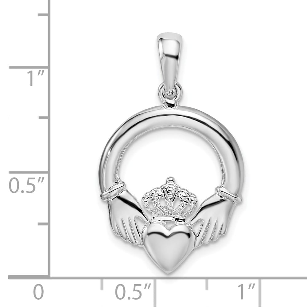 Lovely Rita's Pendants & Charms Sterling Silver Polished Large Claddagh Circle Pendant