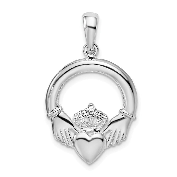 Lovely Rita's Pendants & Charms Sterling Silver Polished Large Claddagh Circle Pendant