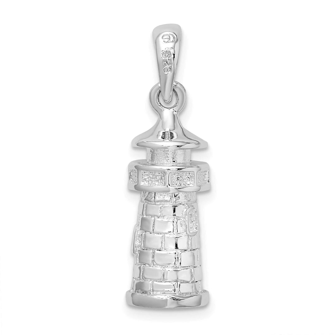 Sterling Silver 3D Lighthouse Pendant