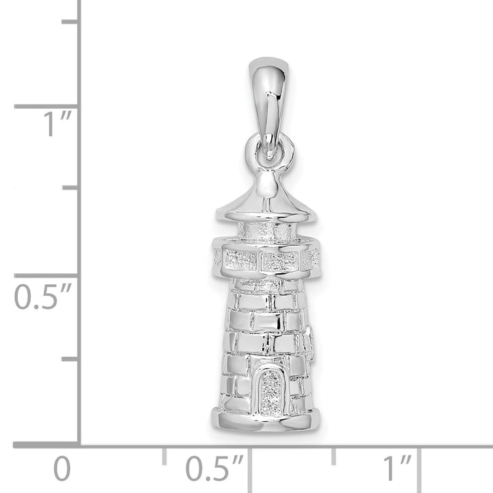 Sterling Silver 3D Lighthouse Pendant