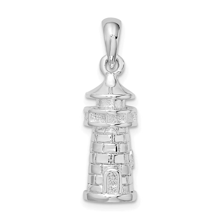 Sterling Silver 3D Lighthouse Pendant