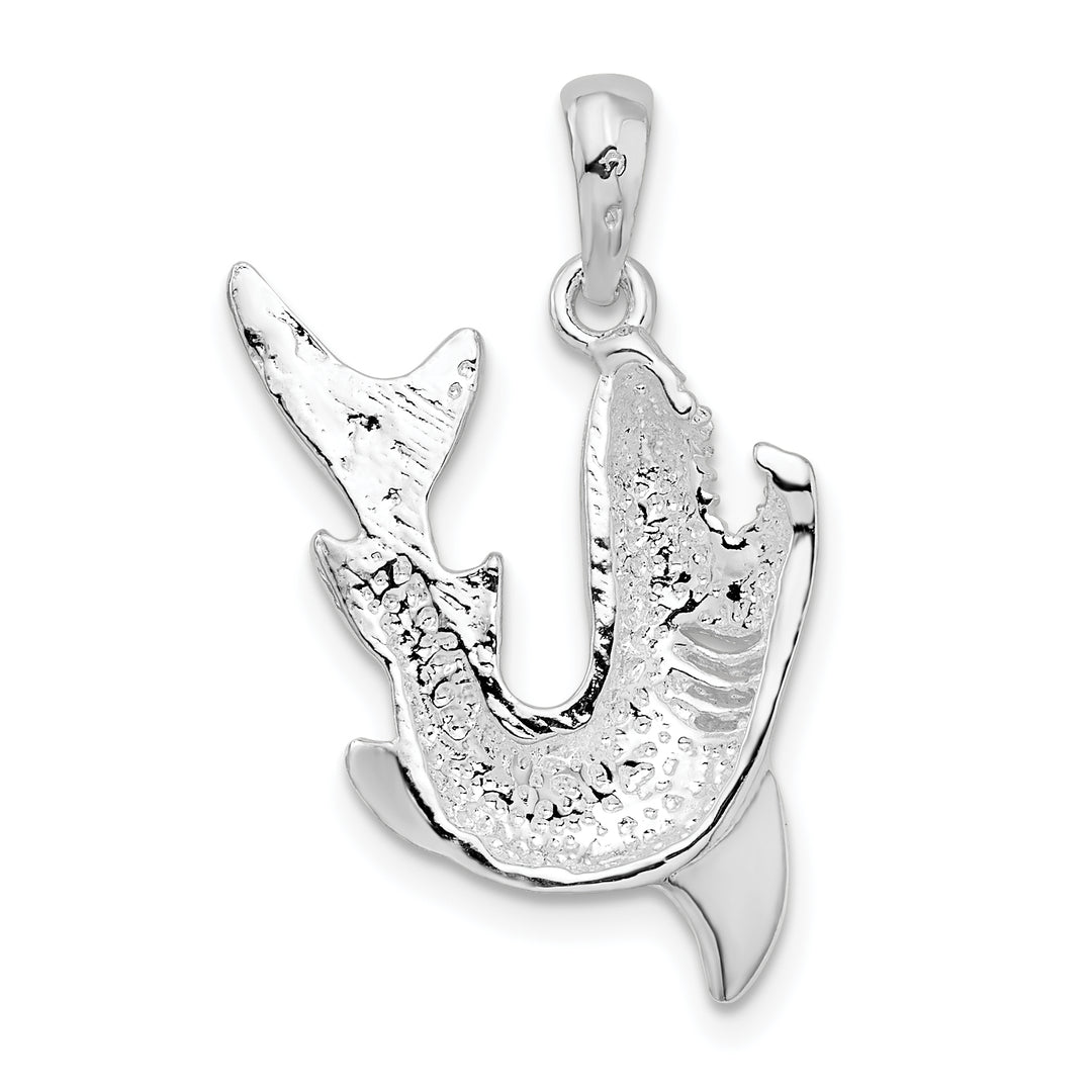 Sterling Silver Jumping Shark Pendant