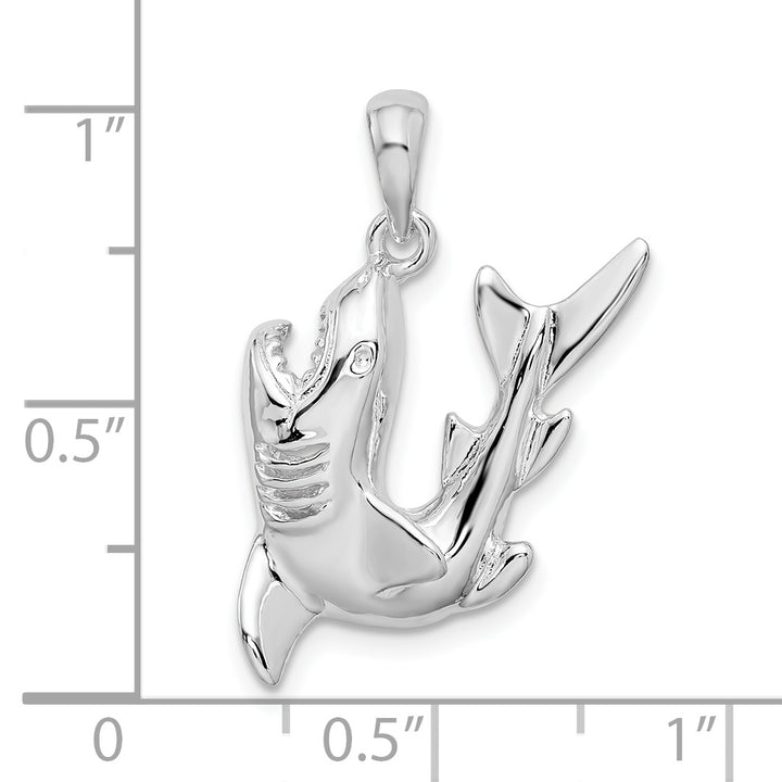 Sterling Silver Jumping Shark Pendant
