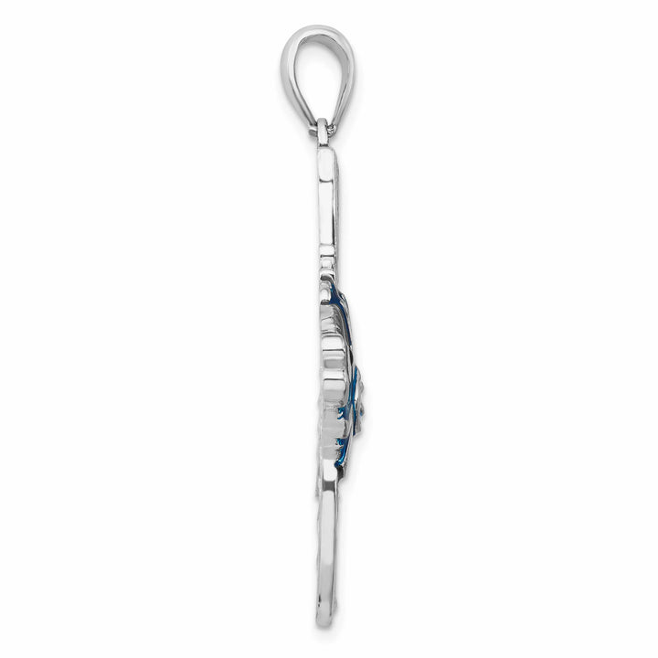 Sterling Silver Enameled Angel Fish Pendant