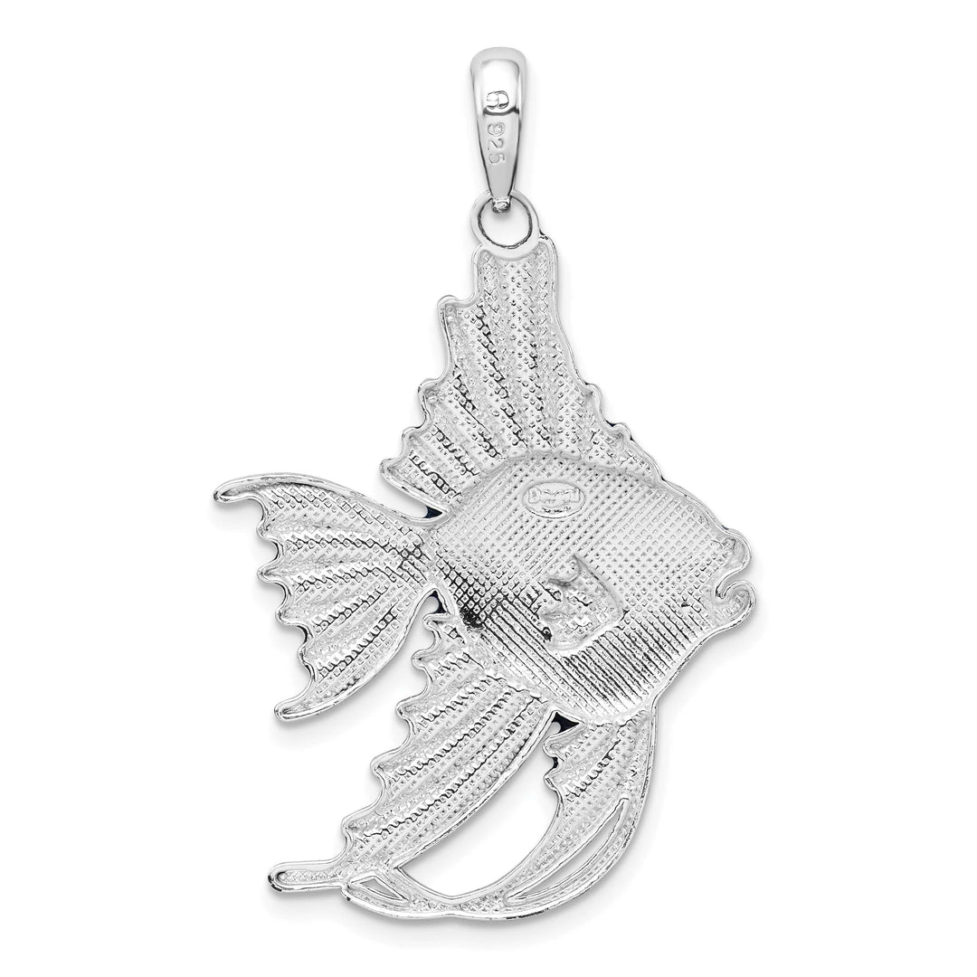 Sterling Silver Enameled Angel Fish Pendant