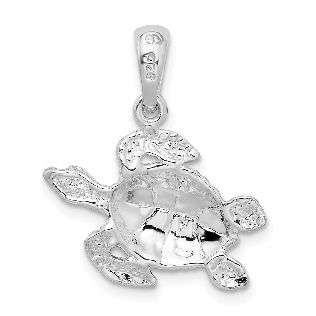 Sterling Silver Enameled Sea Turtle Pendant
