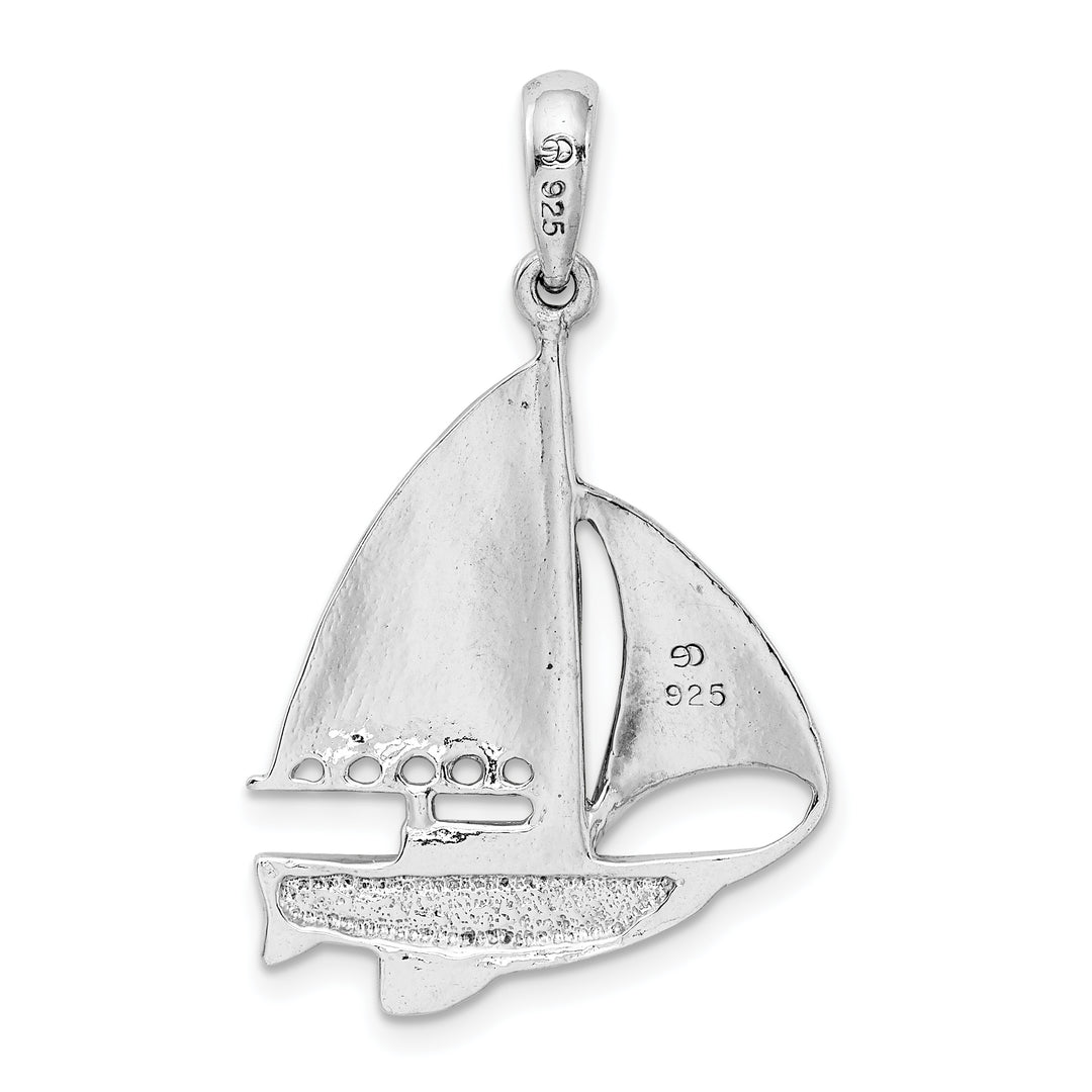 Sterling Silver Enameled Sailboat Pendant