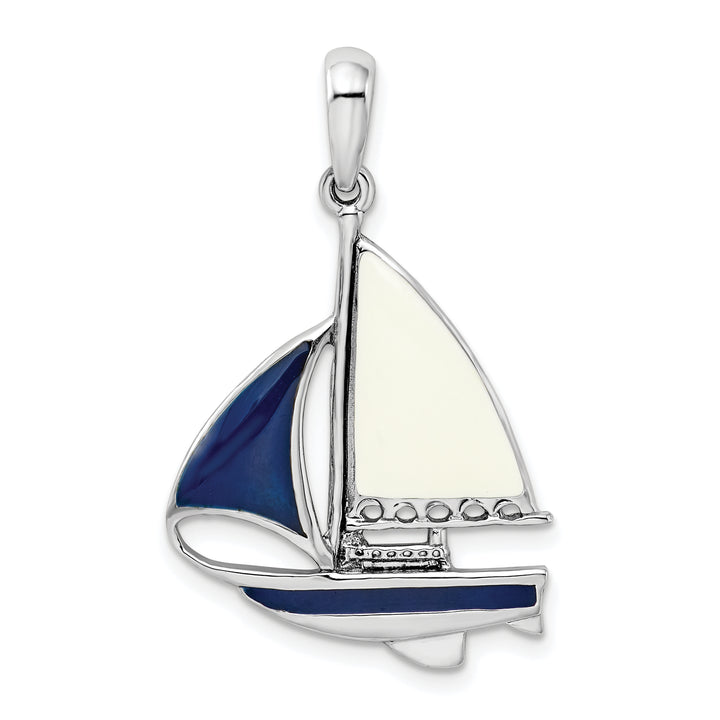 Sterling Silver Enameled Sailboat Pendant
