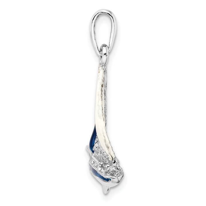 Sterling Silver 3D Enameled Sailboat Pendant