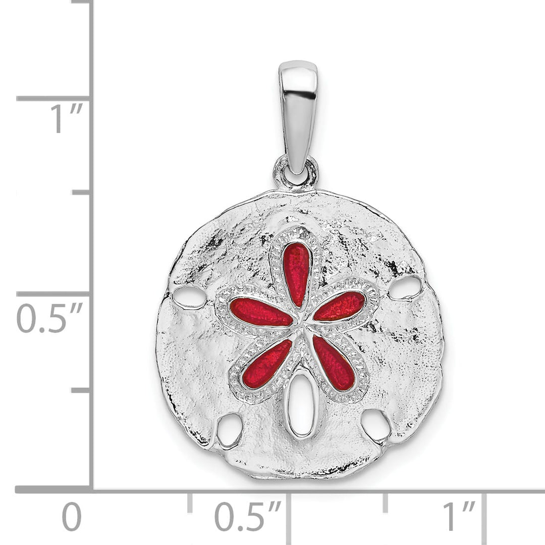 Sterling Silver Enameled Sand Dollar Pendant