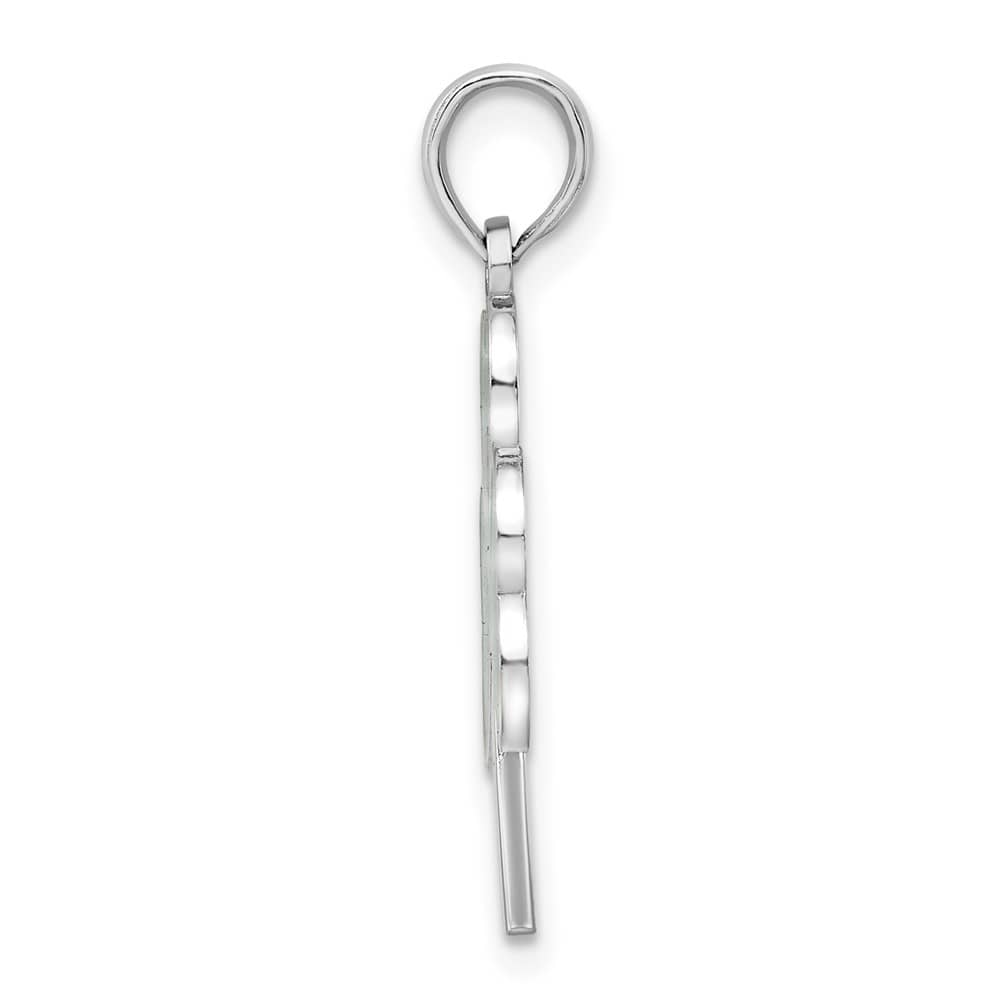 Lovely Rita's Pendants & Charms Sterling Silver Polished Enameled Shamrock Pendant