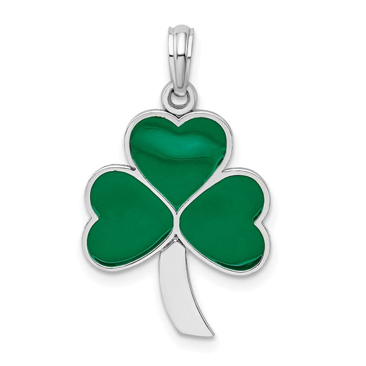 Lovely Rita's Pendants & Charms Sterling Silver Polished Enameled Shamrock Pendant