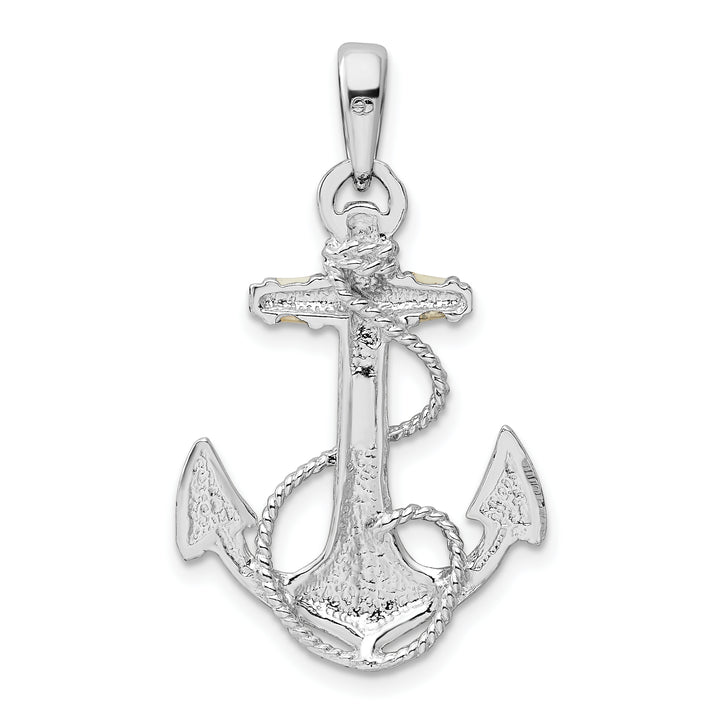 Sterling Silver Enameled Anchor with Rope Pendant