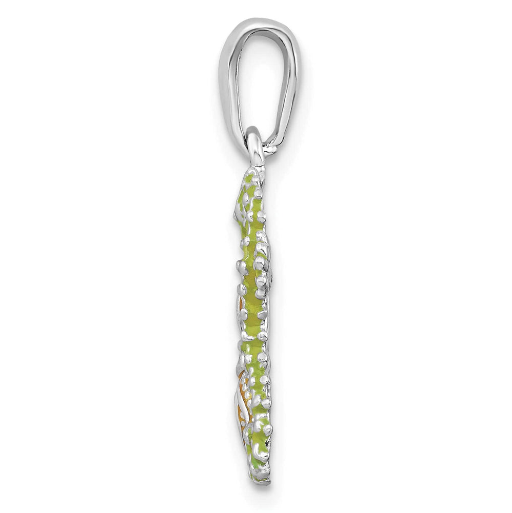 Sterling Silver Enameled Starfish and Seahorse Pendant