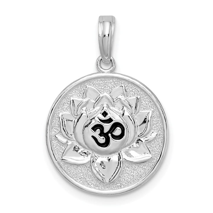 Lovely Rita's Pendants & Charms Sterling Silver Reversible Enameled Om Lotus Pendant