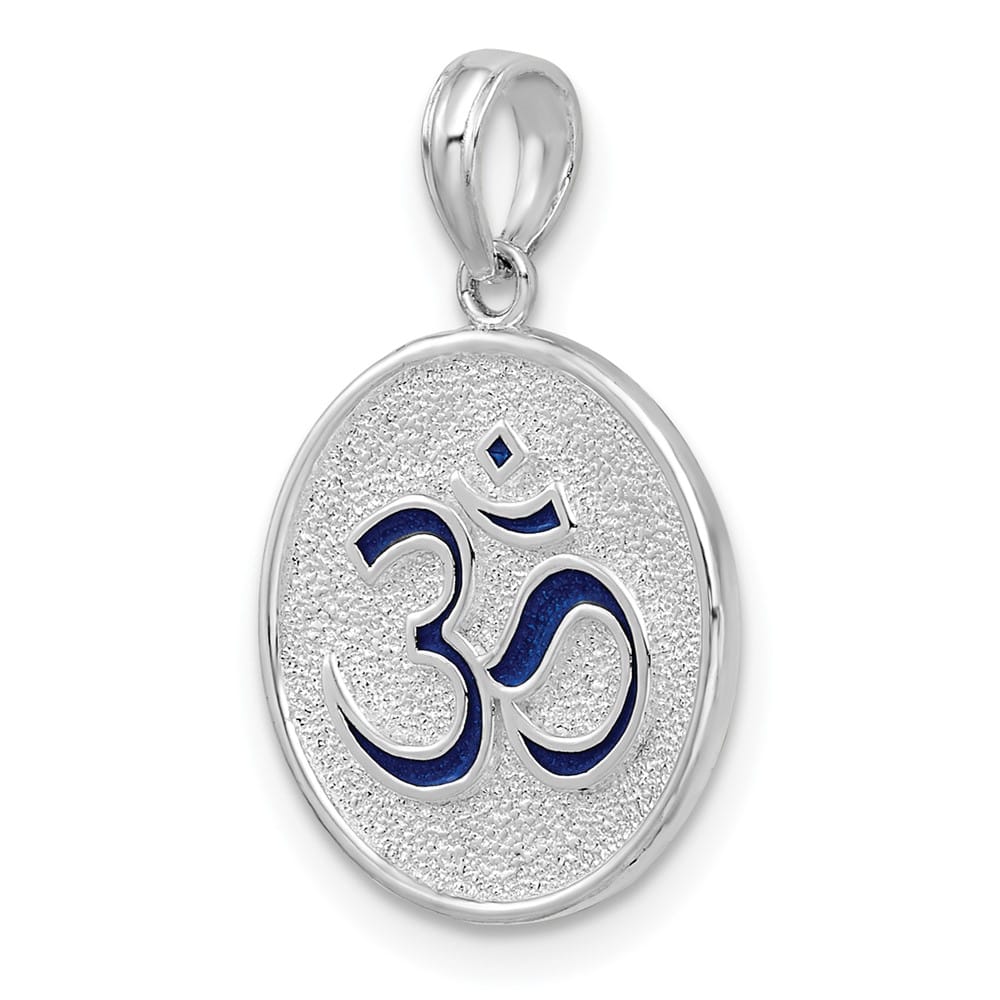 Lovely Rita's Pendants & Charms Sterling Silver Reversible Enameled Om Lotus Pendant